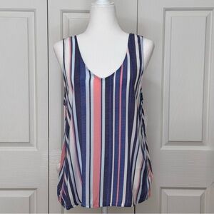 Tommy Bahama Womens Multicolor Stripe V-Neck Rayon Tank Top M